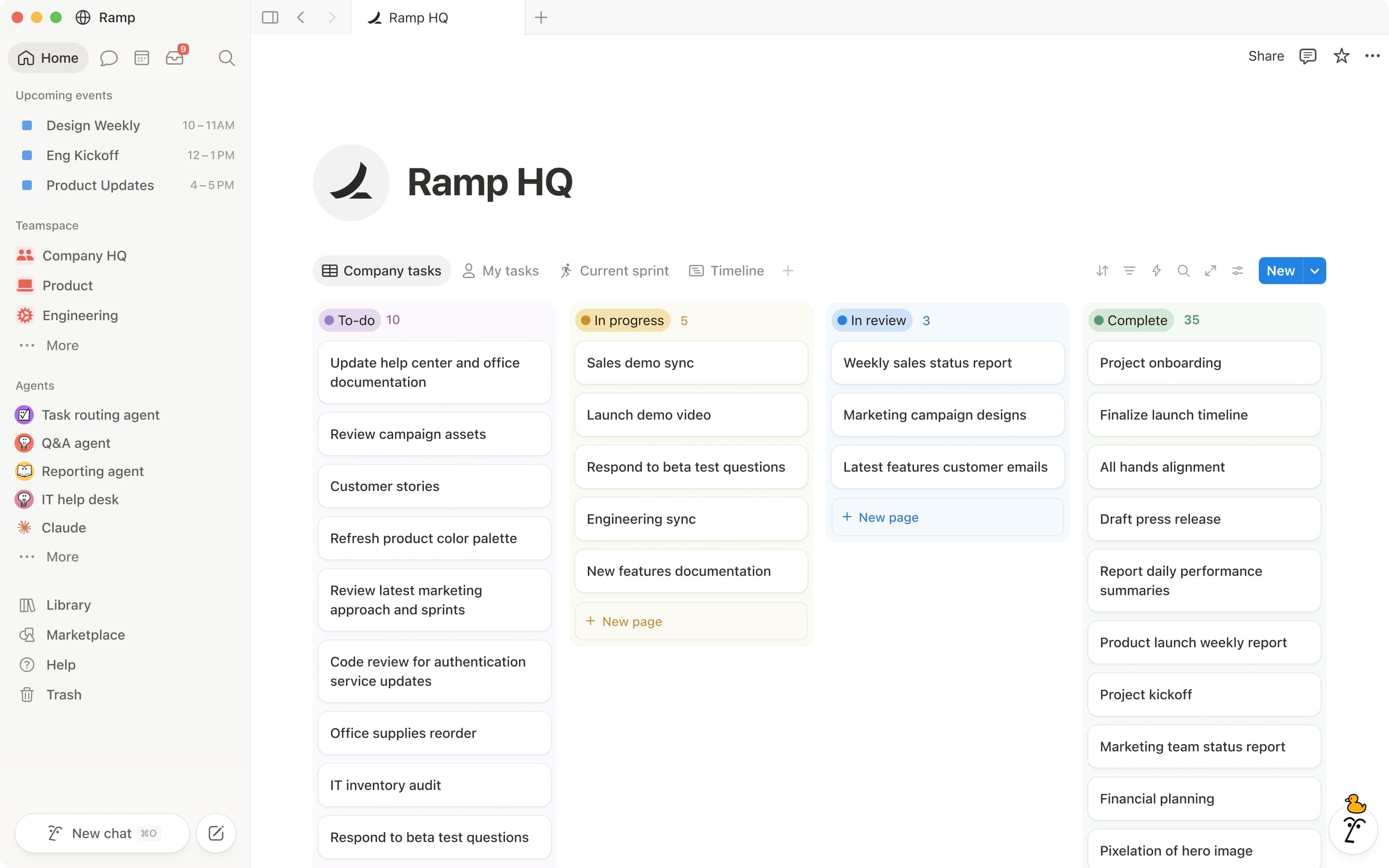 Une capture d’écran de Notion sur desktop