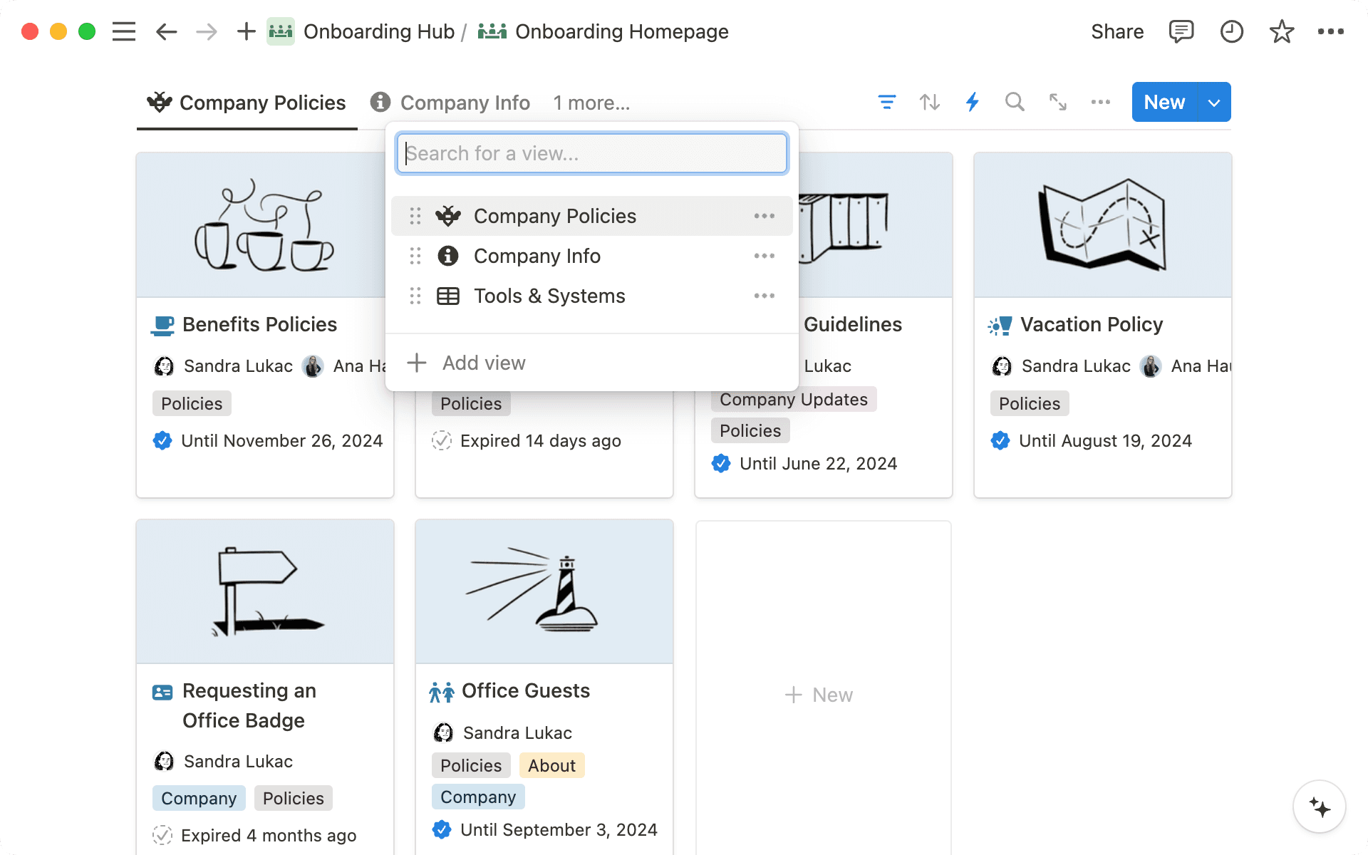 ビューは、Wiki内の情報を整理するのに役立ちます。