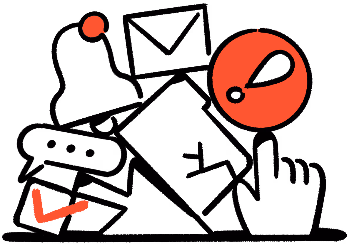 スポットイラスト:乱立(赤)