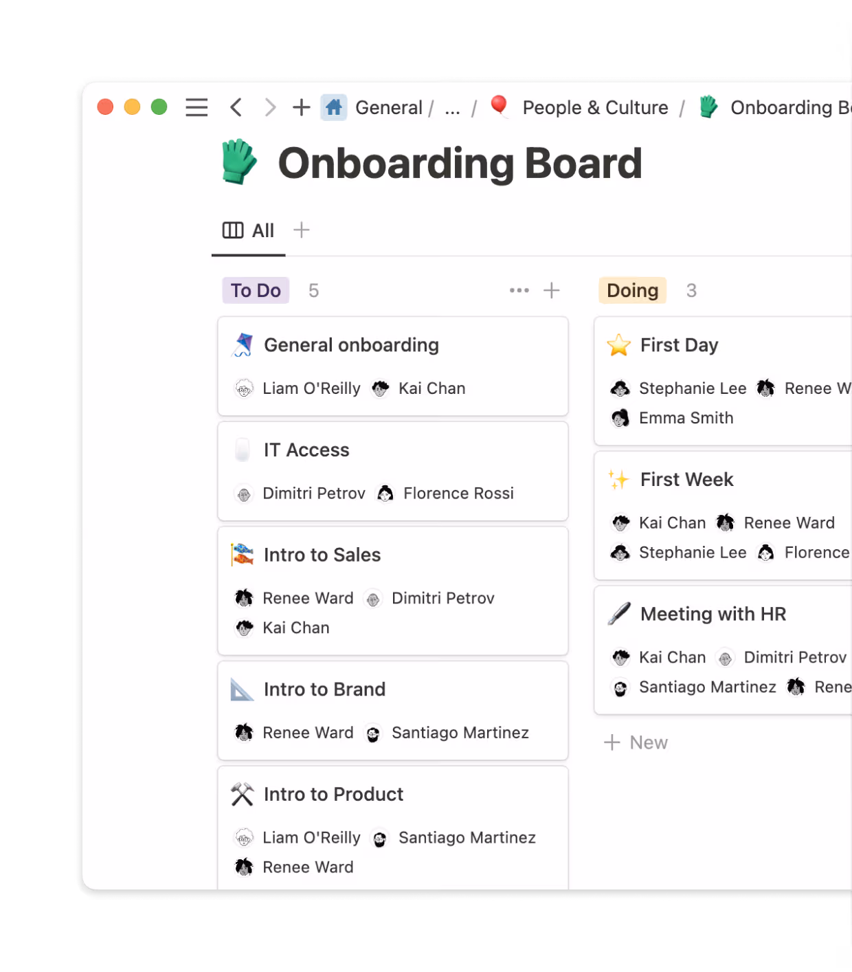 Formo uses kanban boards frequently for everything from onboarding to team project management.