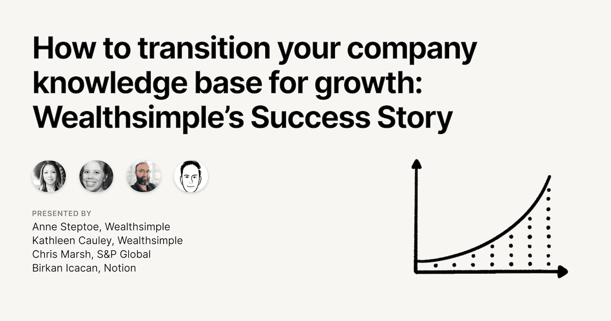 How to transition your company knowledge base for growth: Wealthsimple’s Success Story
