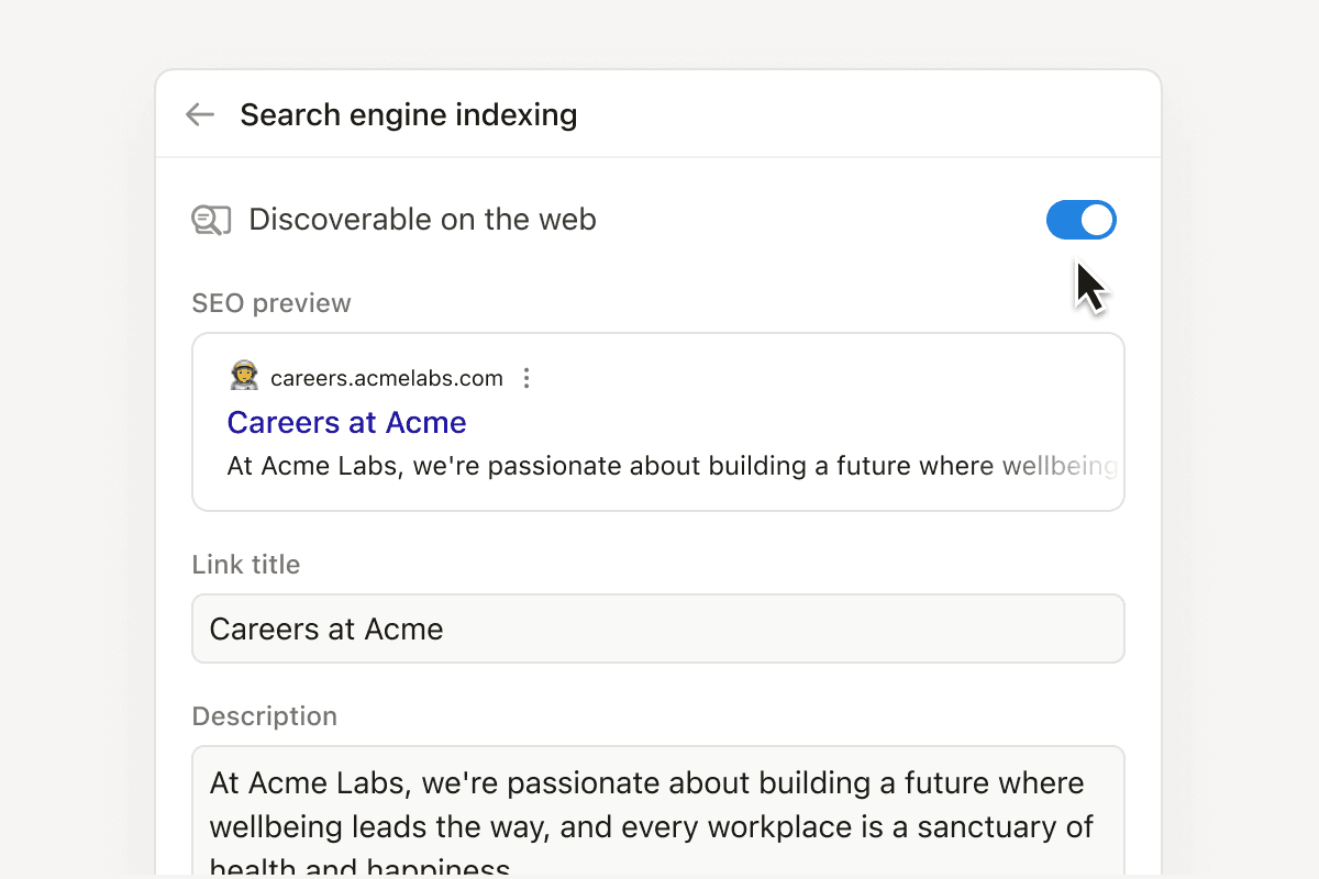 Notion サイトのカスタムSEO設定で、思い通りの方法で検索に表示されるようにします。