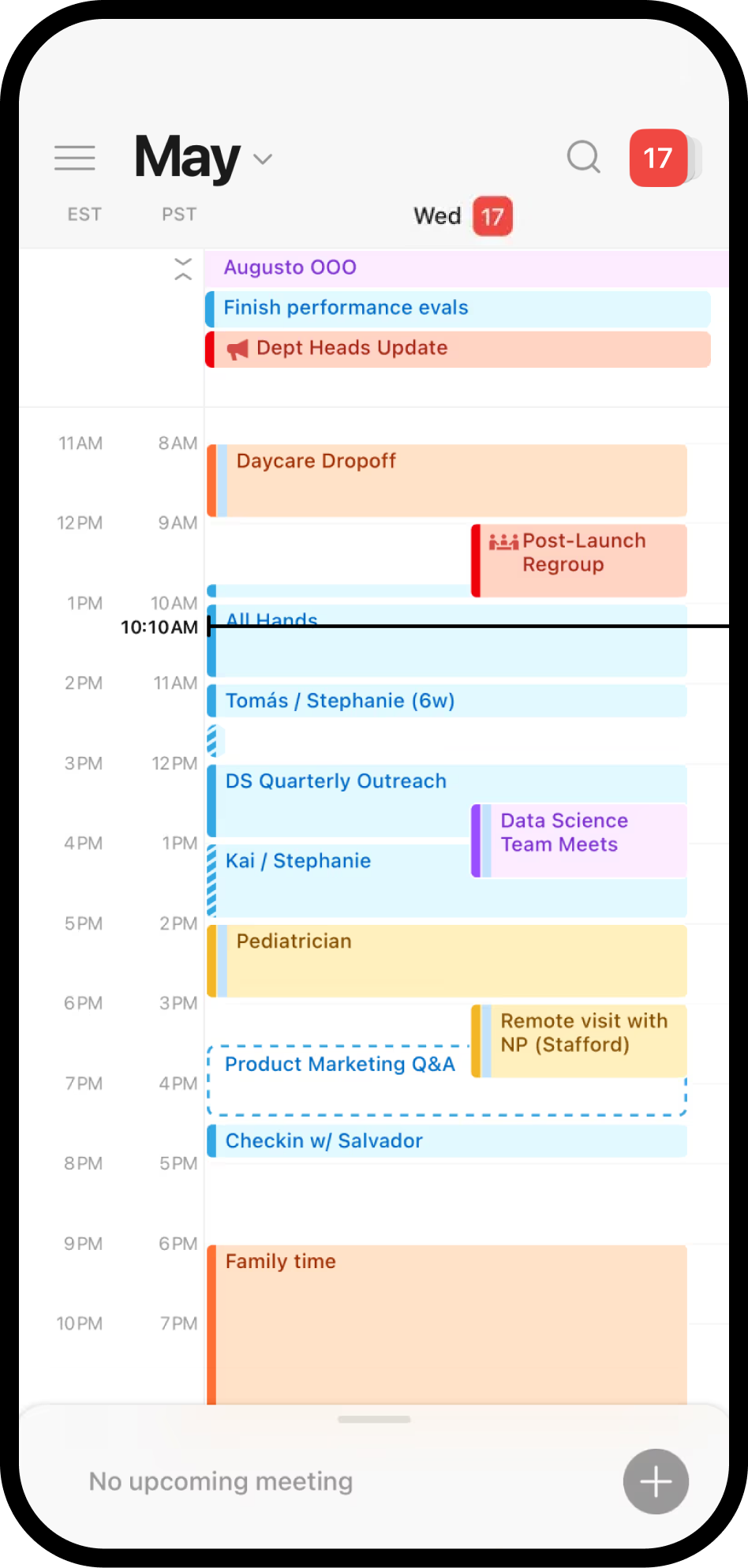 צילום מסך של Notion Calendar במכשיר נייד